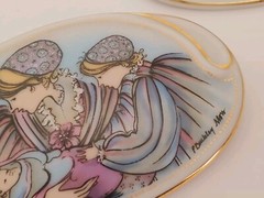 Lot of Two P Buckley Moss Anna Perenna Signed Numbered Oval Pins 1989 & 1990