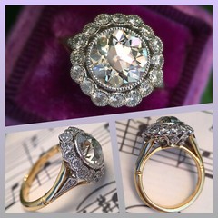 Antique 3.00 Ct Round White CZ Vintage Art Deco Engagement 925 Silver Ring