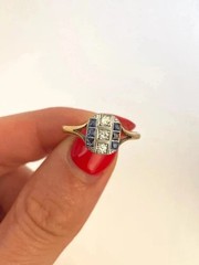 Art Deco Vintage Style Lab Created Diamond 14K White Gold Finish Engagement Ring