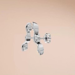 Ear Crawler Climber Stud Earrings Marquise Lab Grown Diamond Prong Setting