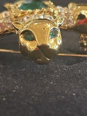 VTG Jackie Collins Maltese Cross Panther Brooch Signed