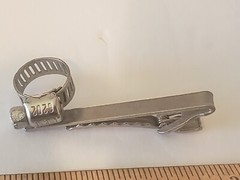 VINTAGE Ideal 6202 Hose Clamp Silver Tone Tie Bar Clasp Clip