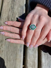 2 Ct Round Cut Lab Created Diamond Vintage Art Deco Ring 14K White Gold Plated