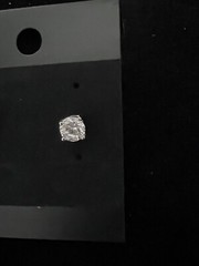 Vintage Clear 5mm Crystal Earrings Solitaire Pierced Studs 4-Prong Silvertone *