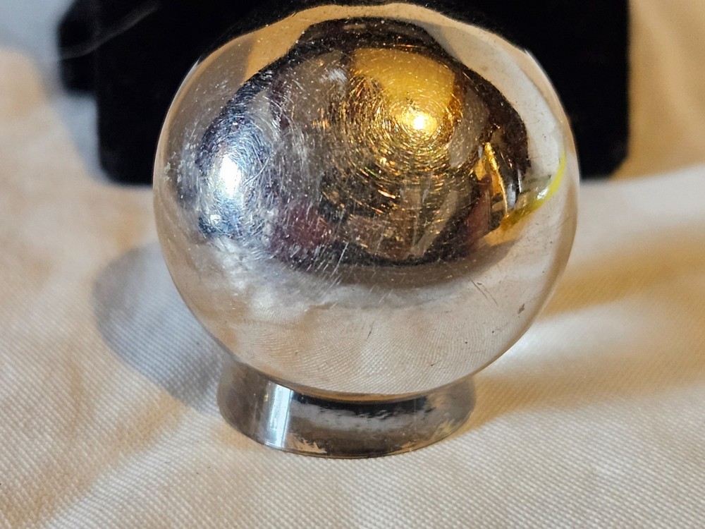 Large Silver Tone Domed Round Signed Crown Trifari Ring Size 7.5