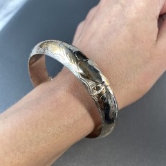 Vintage Bangle Bracelet Estate Fine Jewelry Pre-Owned Sterling Silver Antique