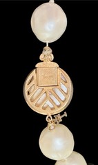 VTG Crown Trifari Ivory Baroque Faux Pearl & Gold-Tone Necklace~1960s