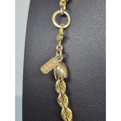 Vintage Monet Necklace Gold Tone Heavy Twisted Rope Chain Statement