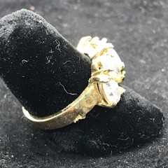 Vintage 18KT GE Gold Plated & Cubic Zirconia Statement Look Ring varied sizes