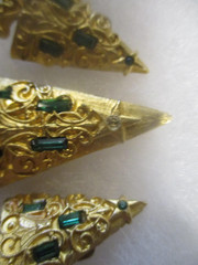 VTG MYLU CHRISTMAS TREE BROOCH EARRING RAREST RHINESTONES CRYSTALS CATHEDRAL MCM