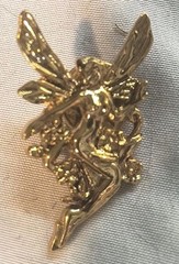 6 Vintage FAIRY ANGEL Gold Tone Lapel Pins Tie Tacks DIY Hat Purse Embellishment