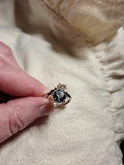Can’t Find Markings Silver In Appearance Vintage Antique Ring Blue Stone/Pink