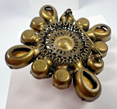 Vintage Unsigned RJ Graziano Smokey Rhinestone Bronze Color Brooch WOW