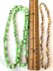 5 Vintage Glass Beaded Necklace Multi Colors Lot 60’s 70’s Old Store Stock