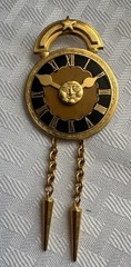 Vintage Pin Celestial Sun Face Clock Face Gold Tone Brooch Pin 1980s 2” Brooch