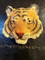 Vintage Tiger Brooch Pin Resin 1990 Detailed Animal Figural Africa Safari