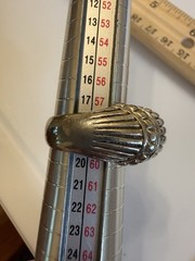 Sterling Silver Domed Ring Statement Ribbed Cocktail Band