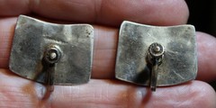 Beautiful Vintage Unusual Handmade Sterling Silver FACES Earrings
