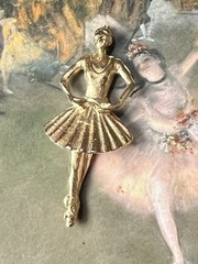 Degas Dancer Gold Plated Pewter Pin And Monet Waterlilies Pewter Pin