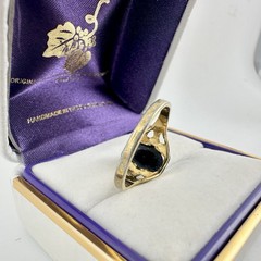Antique Old VTG 14k GE Uncas Signed Ring Black Cab Sz5.5 Filigree Estate Read