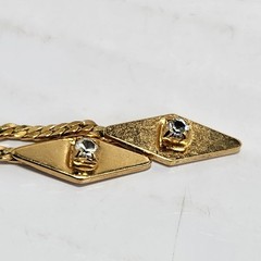 Vintage Avon Gold Tone Y Necklace Dangle Rhinestone Pendant Necklace Signed