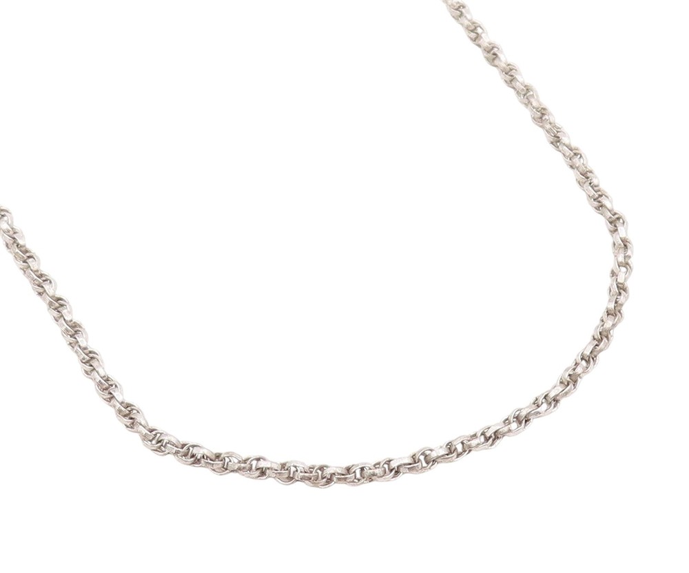 925 Sterling Silver Vintage Necklace Interlocking Round Link Cable Chain NE4742