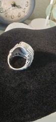 Vintage 925 Larimar Ring Thailand Sterling Silver Large Oval Statement Size 6