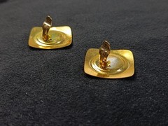 Vintage Gold-Tone Clip-On Earrings Textured Metal Alloy Retro Statement Jewelry