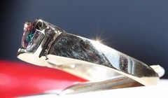 14k yellow gold sz-7.5 ring 1.12ct Mystic treated topaz diamond 4.3gr N2341E
