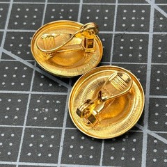 Monet Vintage Gold Tone Domed Button Clip On Earrings Polish Round Never Worn