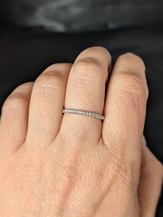 Estate Natural Diamonds 14k White Gold Band Ring 50%Eternity Anniversary Wedding