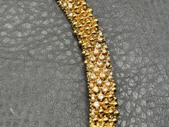 Rare Ciner Gold Tone Encrusted Crystal Rhinestone Thick V Shape Choker Necklace