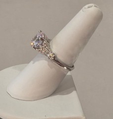 VINTAGE-RETRO Engagement/Wedding/Anniversary 925 Silver Solitaire Ring sz 8