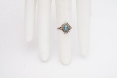 Vintage Sterling Silver 925 Turquoise Ring Size 4.25