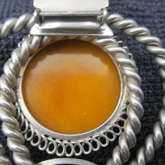 Vintage Dress Clip Faux Stone Bold Statement Twisted Silver Tone Open Work