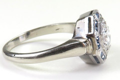 Antique Art Deco 1920’s Diamond Engagement Ring Size 7.25 UK-O 14KW Gold EGL USA