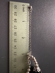 Vintage Multi-Strand Black Seed Beads W/ Chrome Bead Inset Necklace NK#28