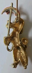 Vintage LISNER Poodle Dog Holding Umbrella Brooch Pin Enamel MCM Figural
