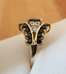 Art Deco Style Marquise Cut Lab Created Diamond 14k Yellow Gold FN Wedding Ring