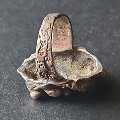 VTG MCM Sterling Silver Brutalist Modernist Abstract Embrace Statement Ring Sz 7
