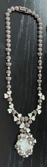ELEGANT, UNIQUE GSJ Sterling Silver Mother Of Pearl, Marcasite Necklace 63GR