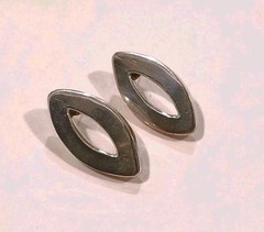 Vintage Mex 925 Sterling Silver Solid Large 1.5″ Marquise Shape Earings