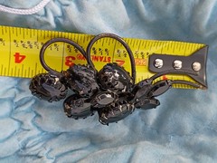 Vintage Weiss Black Rhinestone Floral Spray Brooch Pin Collectable