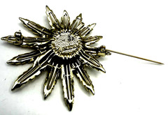Vintage SARAH COVENTRY SUNFLOWER w/Amber Lucite Clip-on Earrings/Brooch/Pendant