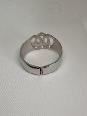 Vintage 50s Crown Trifare Spring Cuff Bracelet Gold Silver Plated 6.2in Signed