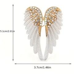 New Collection White Angel Wings Brooch Size 5.1 cm