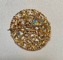 AUTHENTIC SWOBODA CLUSTER FLOWER BROOCH ~ MULTI-STONE ~ STUNNING!