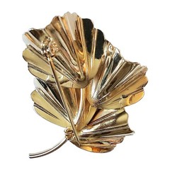 Floral Gold Plated Brooch Vintage