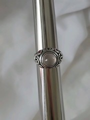 Sterling Silver 925 Moonstone Amethyst Ring Ornate Sz 9.75