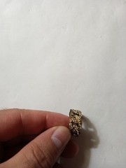 Vintage Rhinestone Eternity Band Ring goldTone Size ~0.68″ ID sz 7 *READ